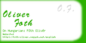 oliver foth business card
